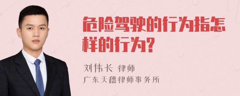 危险驾驶的行为指怎样的行为?