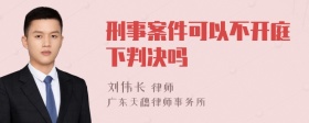 刑事案件可以不开庭下判决吗