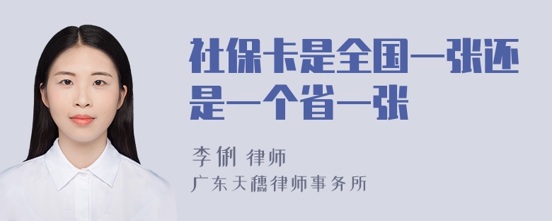 社保卡是全国一张还是一个省一张