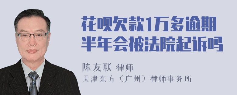 花呗欠款1万多逾期半年会被法院起诉吗