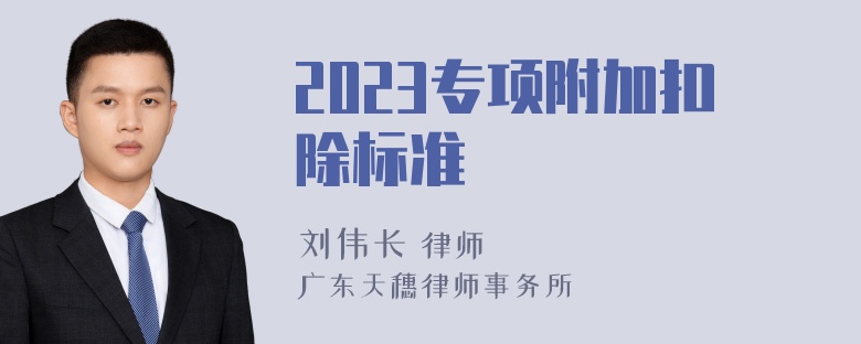 2023专项附加扣除标准