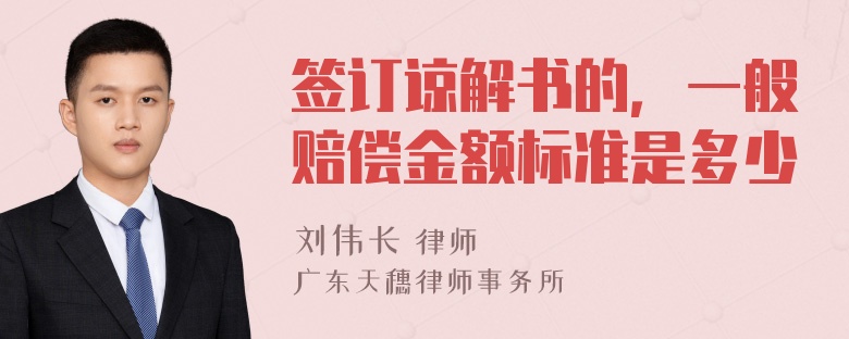 签订谅解书的，一般赔偿金额标准是多少