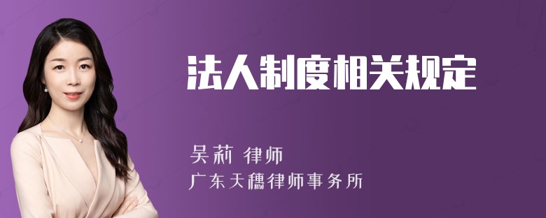 法人制度相关规定