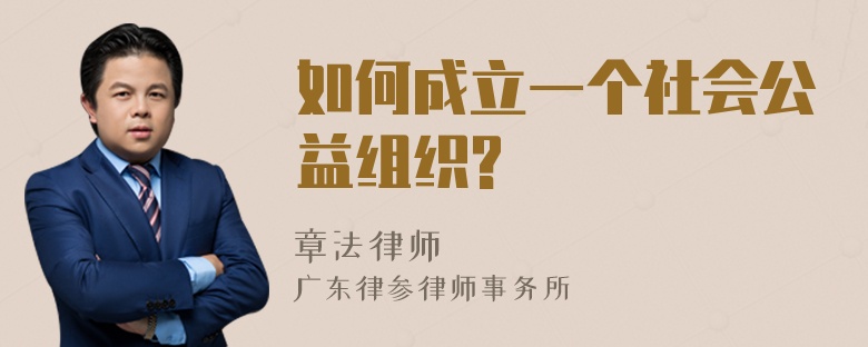 如何成立一个社会公益组织?