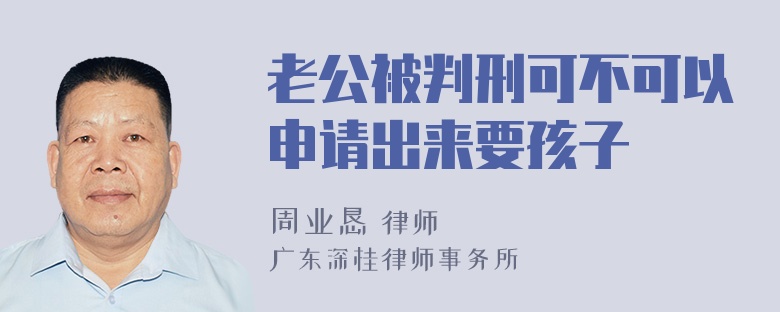 老公被判刑可不可以申请出来要孩子