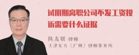 试用期离职公司不发工资投诉需要什么证据