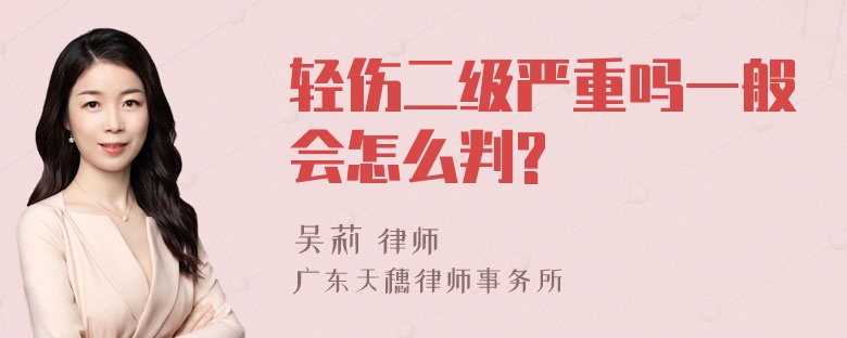 轻伤二级严重吗一般会怎么判?