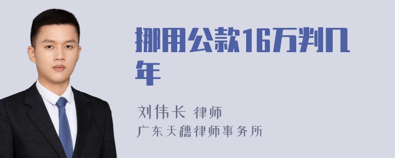 挪用公款16万判几年