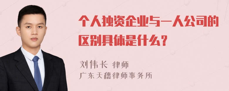 个人独资企业与一人公司的区别具体是什么？