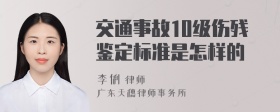 交通事故10级伤残鉴定标准是怎样的