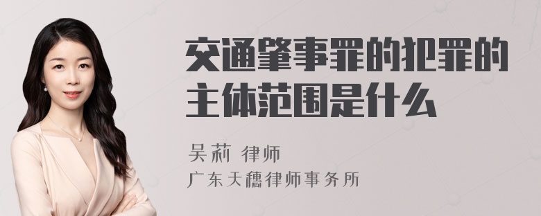 交通肇事罪的犯罪的主体范围是什么