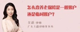 怎么查养老保险是一般账户还是临时账户？