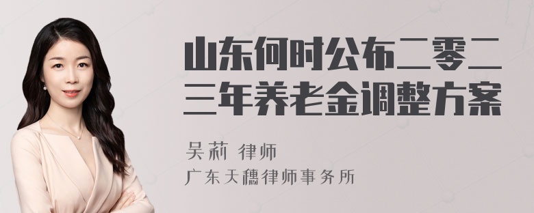 山东何时公布二零二三年养老金调整方案