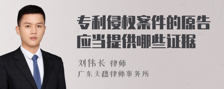 专利侵权案件的原告应当提供哪些证据