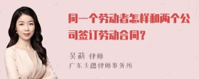 同一个劳动者怎样和两个公司签订劳动合同？