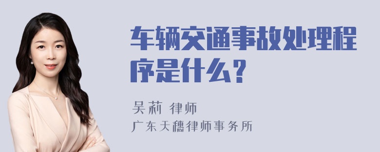 车辆交通事故处理程序是什么？