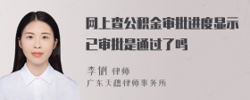 网上查公积金审批进度显示已审批是通过了吗