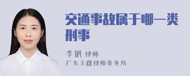 交通事故属于哪一类刑事