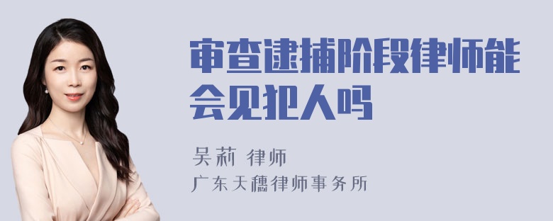 审查逮捕阶段律师能会见犯人吗