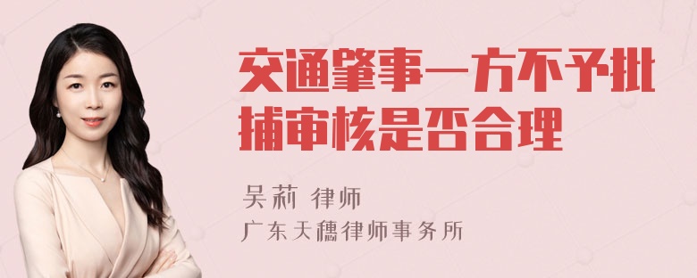 交通肇事一方不予批捕审核是否合理