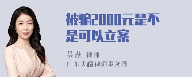 被骗2000元是不是可以立案