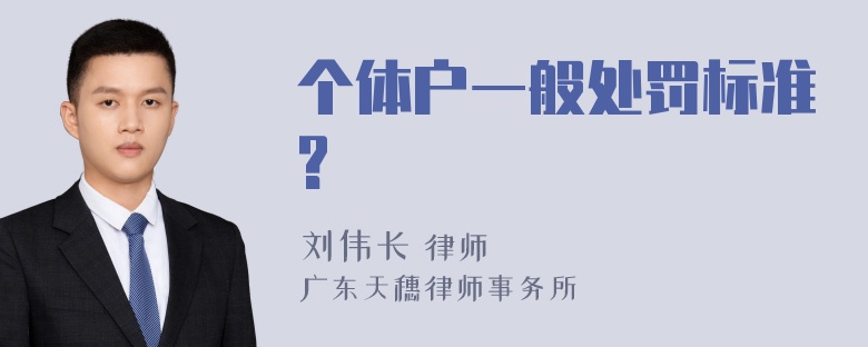 个体户一般处罚标准?