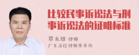 比较民事诉讼法与刑事诉讼法的证明标准