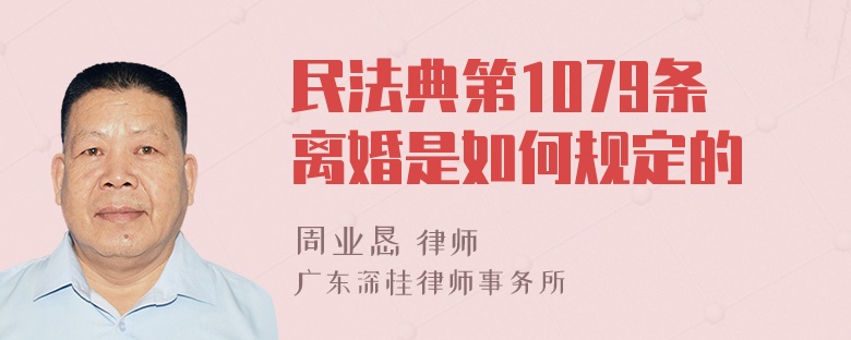 民法典第1079条离婚是如何规定的