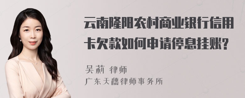 云南隆阳农村商业银行信用卡欠款如何申请停息挂账?