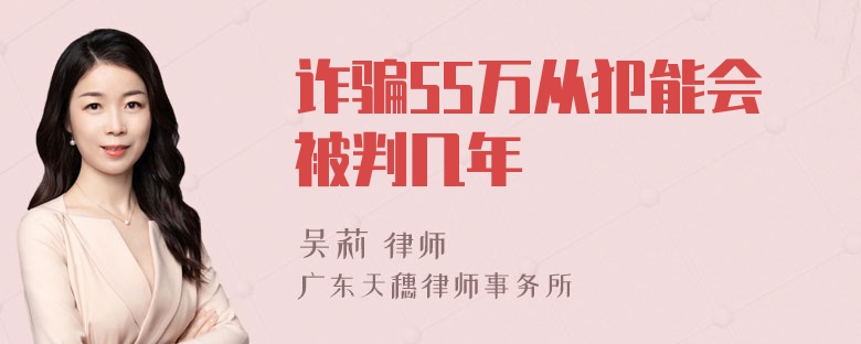 诈骗55万从犯能会被判几年