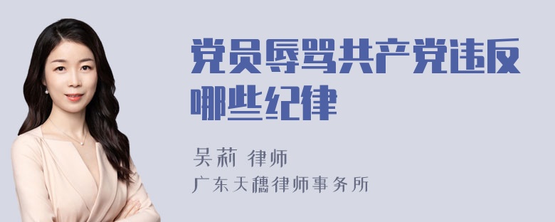 党员辱骂共产党违反哪些纪律