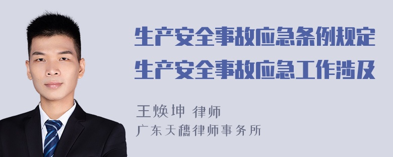 生产安全事故应急条例规定生产安全事故应急工作涉及