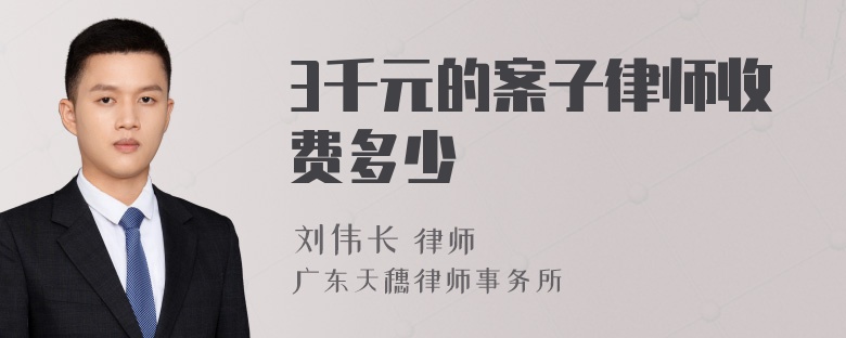 3千元的案子律师收费多少