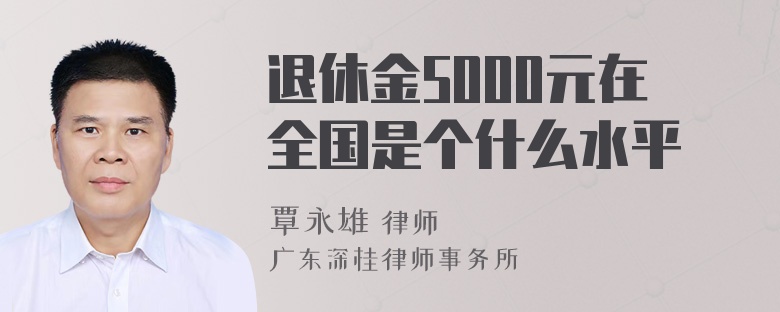 退休金5000元在全国是个什么水平