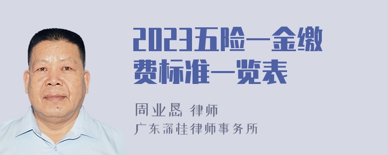 2023五险一金缴费标准一览表