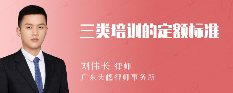 三类培训的定额标准