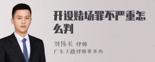 开设赌场罪不严重怎么判