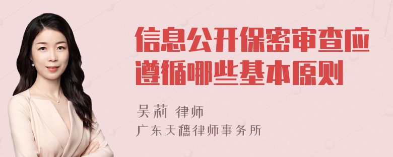 信息公开保密审查应遵循哪些基本原则