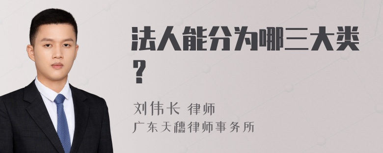 法人能分为哪三大类？