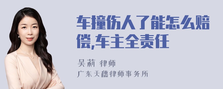 车撞伤人了能怎么赔偿,车主全责任