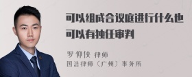 可以组成合议庭进行什么也可以有独任审判