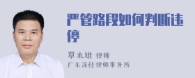 严管路段如何判断违停