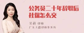 公务员二十年辞职后社保怎么交