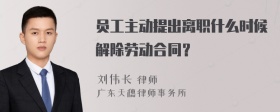 员工主动提出离职什么时候解除劳动合同？