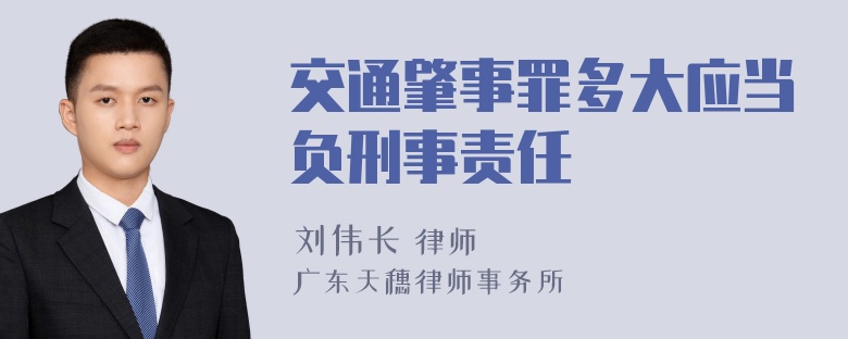 交通肇事罪多大应当负刑事责任