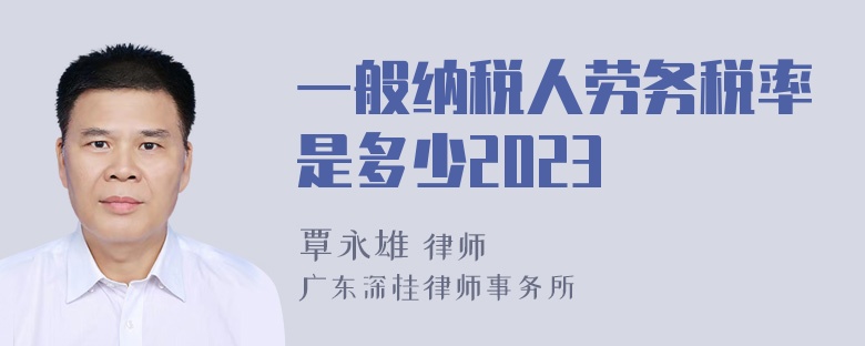 一般纳税人劳务税率是多少2023