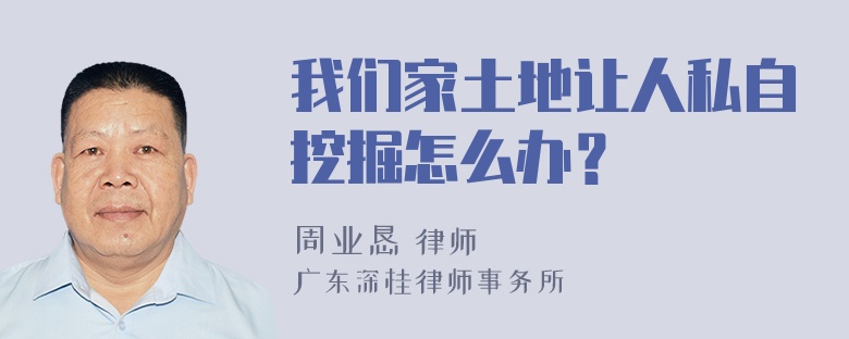 我们家土地让人私自挖掘怎么办？