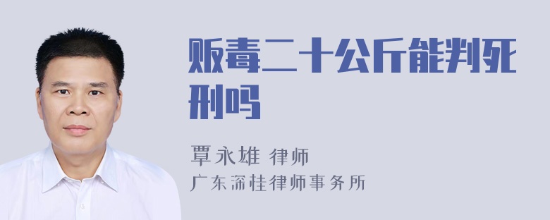 贩毒二十公斤能判死刑吗