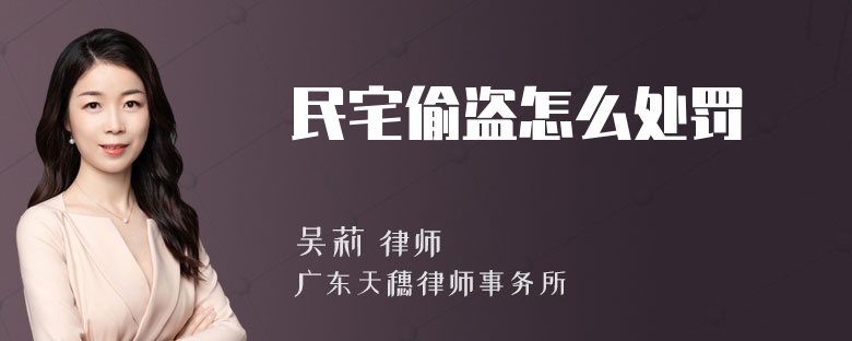 民宅偷盗怎么处罚