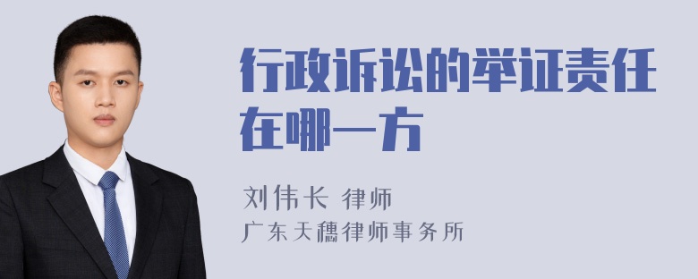 行政诉讼的举证责任在哪一方